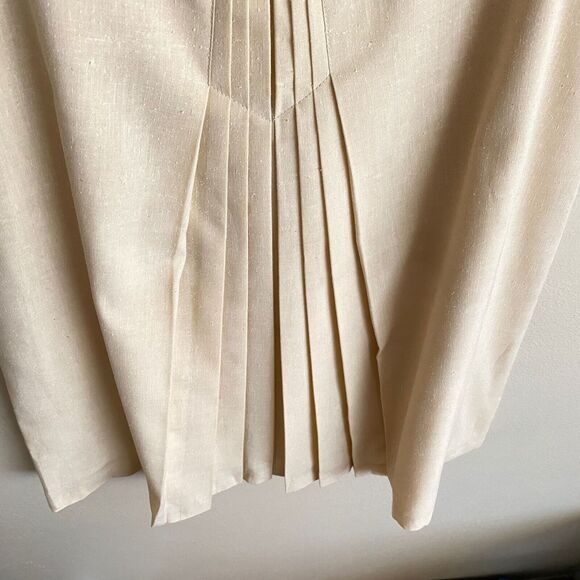 NWT Dead Stock VTG Sutter Place S/V14 Pale Yellow Skirt Fan Pleat Design Texture - Picture 5 of 10